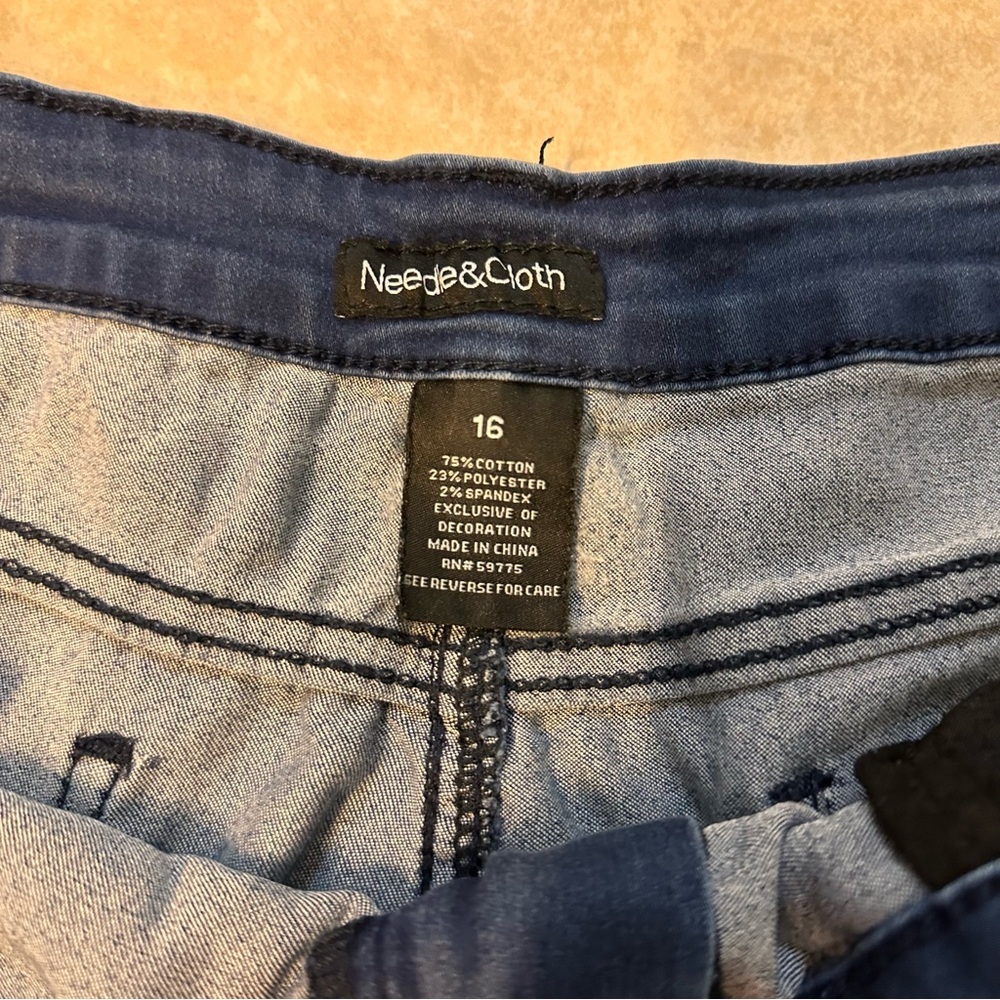 Pack of three women’s Dark Blue Women's Jean Shorts 2 Cloth & needle 1 Djeans 16 - Picture 3 of 16